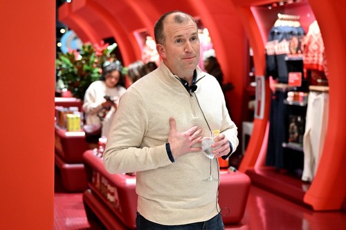 Michael Fiddelke speaking at the Target SoHo store opening event.